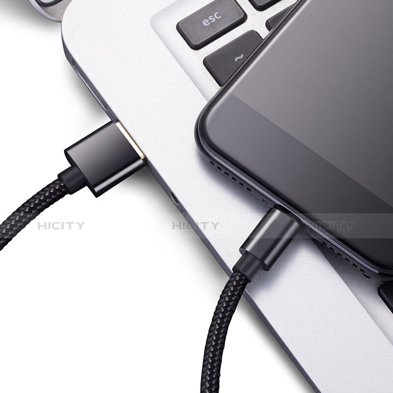 Cavo da USB a Cavetto Ricarica Carica L02 per Apple iPhone 11 Nero