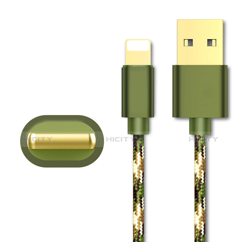 Cavo da USB a Cavetto Ricarica Carica L03 per Apple iPad Pro 12.9 (2020) Verde