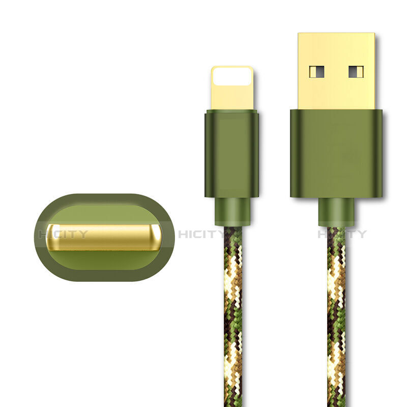 Cavo da USB a Cavetto Ricarica Carica L03 per Apple iPhone 5 Verde