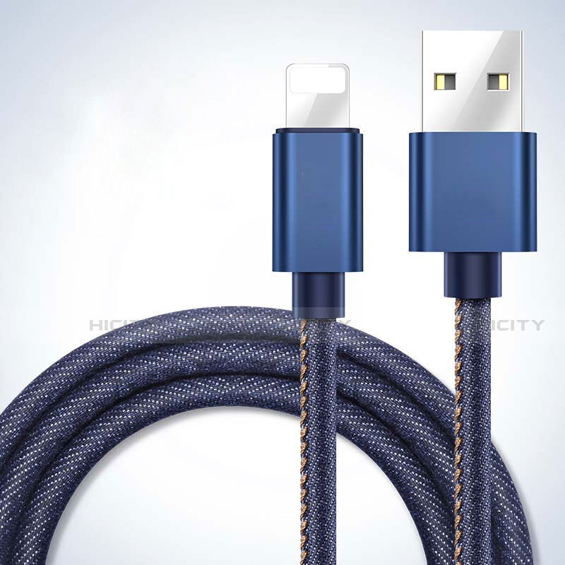 Cavo da USB a Cavetto Ricarica Carica L04 per Apple iPhone 12 Pro Blu