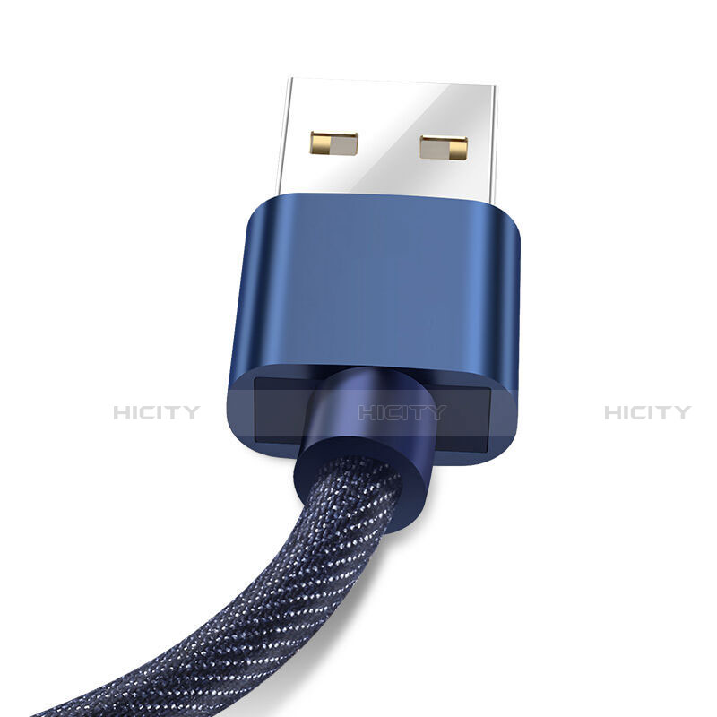 Cavo da USB a Cavetto Ricarica Carica L04 per Apple iPhone 13 Pro Max Blu