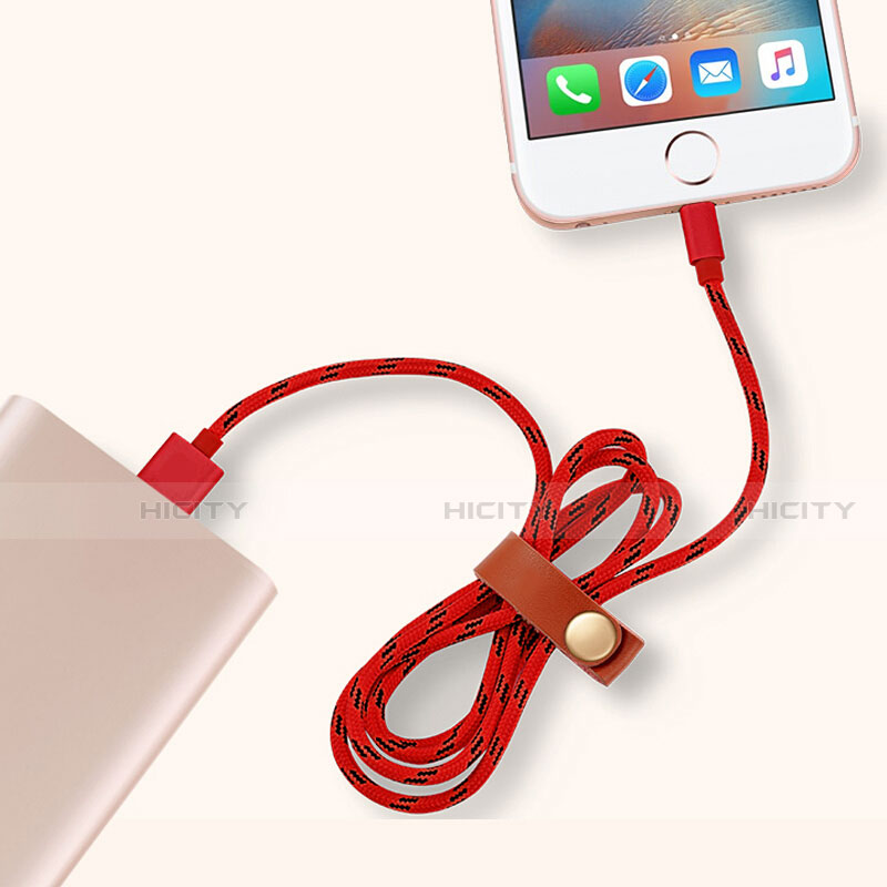 Cavo da USB a Cavetto Ricarica Carica L05 per Apple iPhone 12 Pro Max Rosso