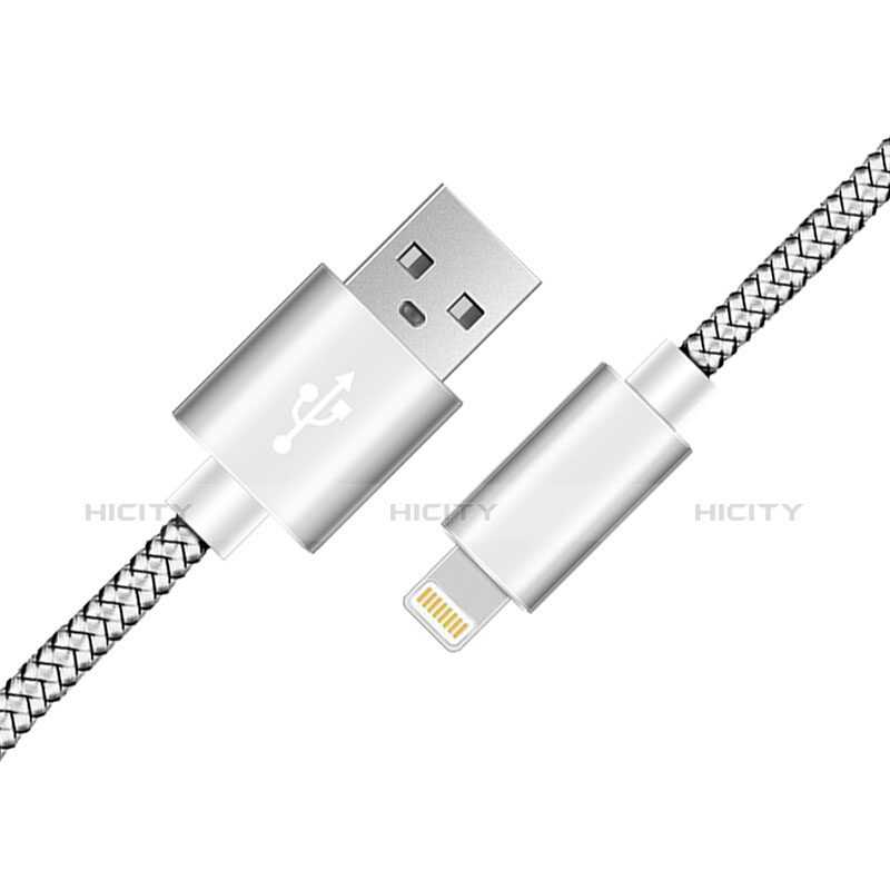 Cavo da USB a Cavetto Ricarica Carica L07 per Apple iPad Pro 12.9 (2020) Argento