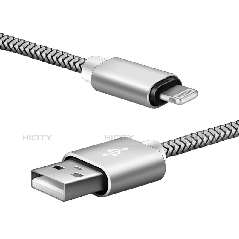 Cavo da USB a Cavetto Ricarica Carica L07 per Apple iPad Pro 12.9 (2020) Argento