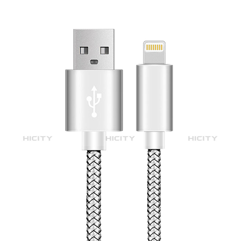 Cavo da USB a Cavetto Ricarica Carica L07 per Apple iPhone 11 Pro Max Argento