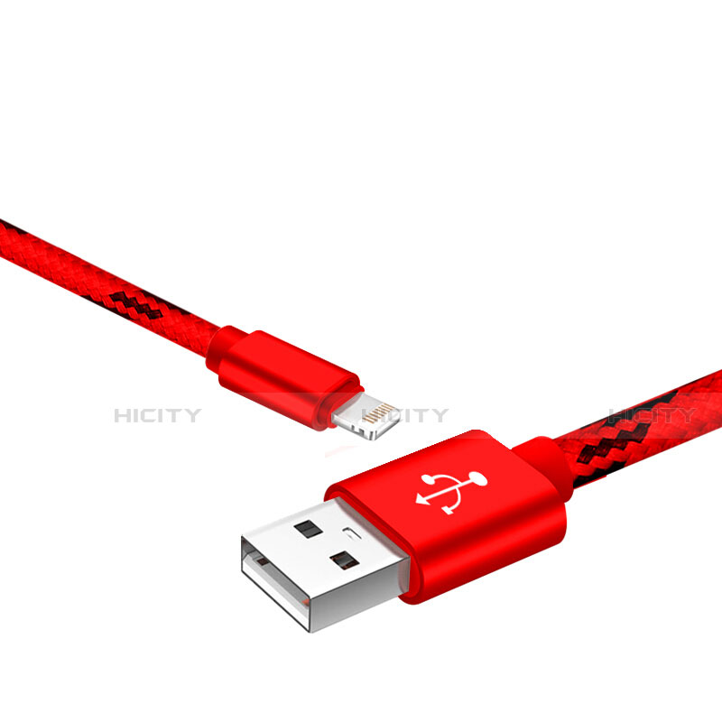 Cavo da USB a Cavetto Ricarica Carica L10 per Apple iPhone 12 Mini Rosso