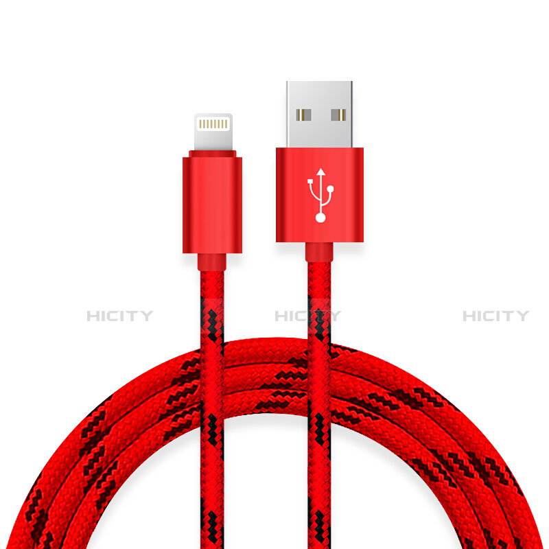 Cavo da USB a Cavetto Ricarica Carica L10 per Apple iPhone SE3 (2022) Rosso
