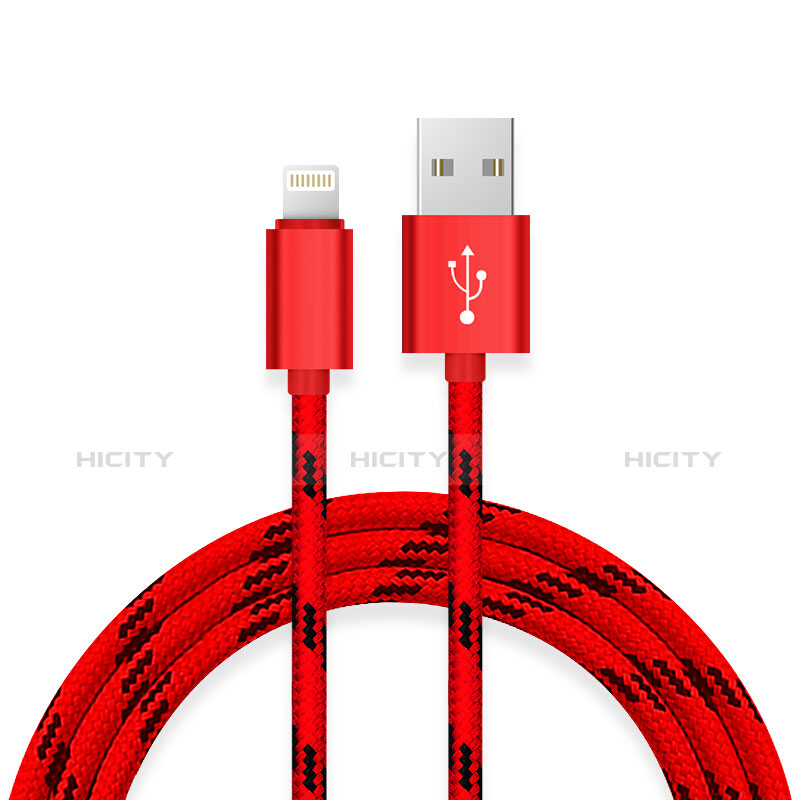 Cavo da USB a Cavetto Ricarica Carica L10 per Apple iPhone Xs Max Rosso