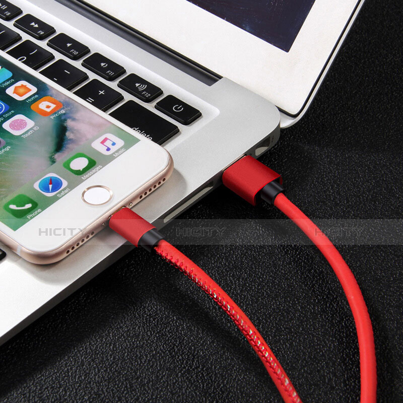 Cavo da USB a Cavetto Ricarica Carica L11 per Apple iPhone 5C Rosso
