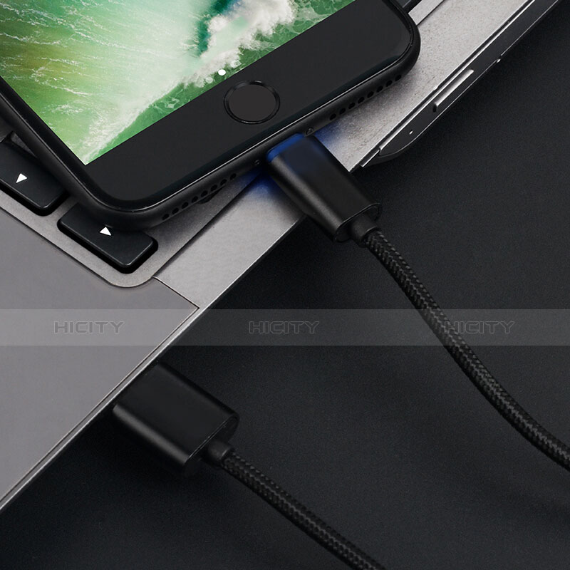 Cavo da USB a Cavetto Ricarica Carica L13 per Apple iPhone 11 Pro Max Nero