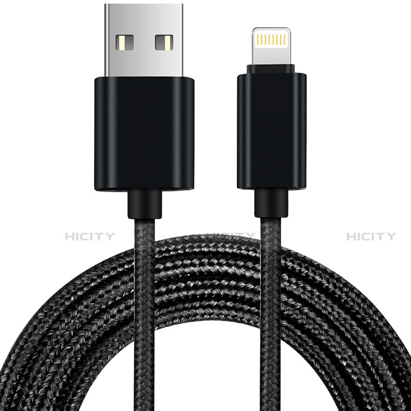 Cavo da USB a Cavetto Ricarica Carica L13 per Apple iPhone 13 Pro Max Nero