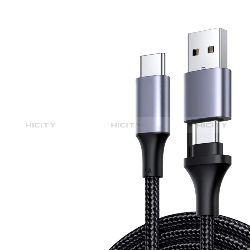 Cavo Type-C USB-C a Type-C USB-C 100W H01 per Apple iPhone 15 Plus Grigio Scuro