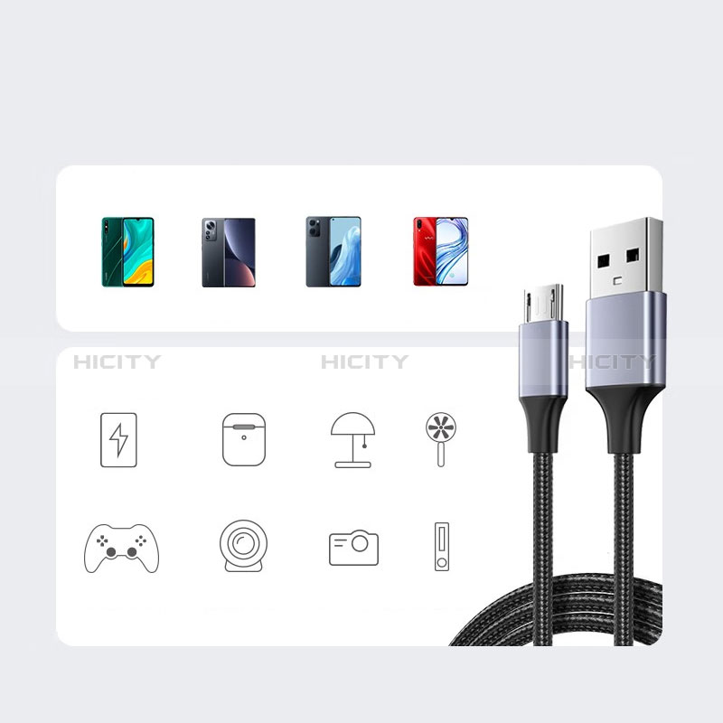 Cavo USB 2.0 Android Universale 2A H01 per Apple iPhone 15 Pro Grigio