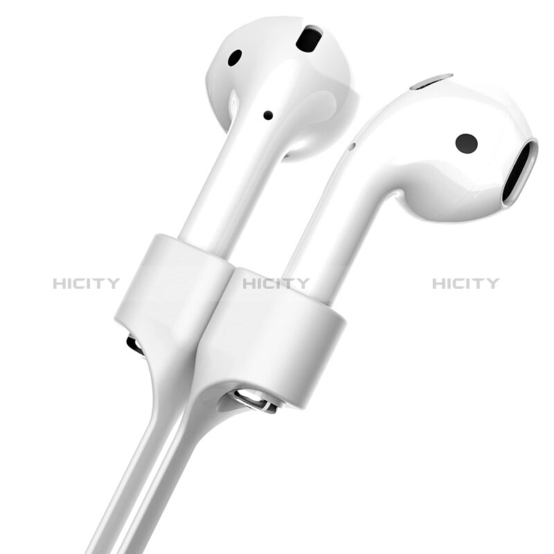 Cinturino Braccialetto Sportivo Silicone Cavo Anti-perso C04 per Apple AirPods Bianco