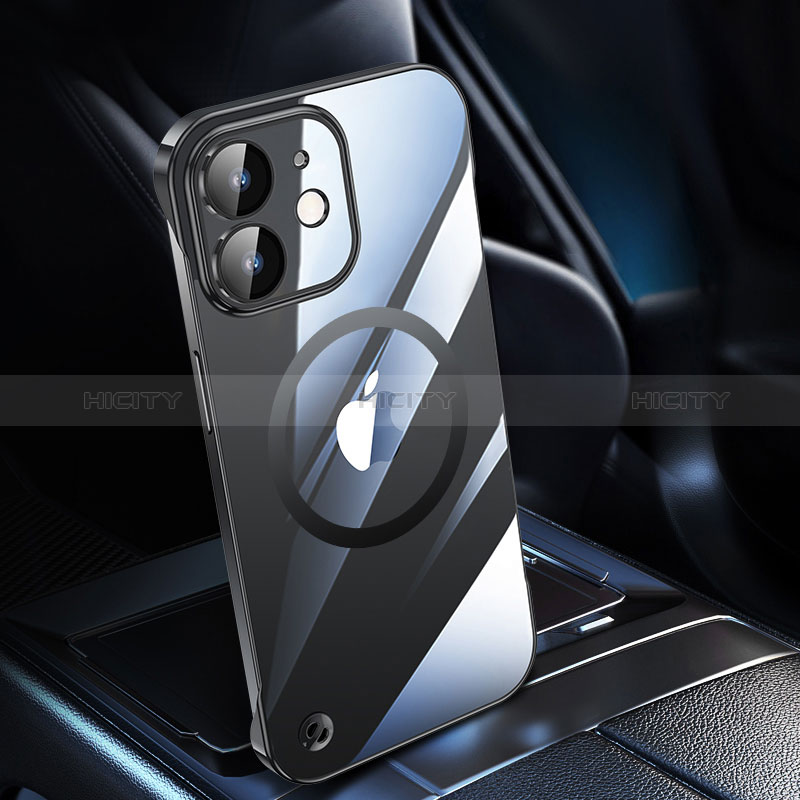 Cover Crystal Trasparente Rigida Cover con Mag-Safe Magnetic QC1 per Apple iPhone 12 Mini Nero