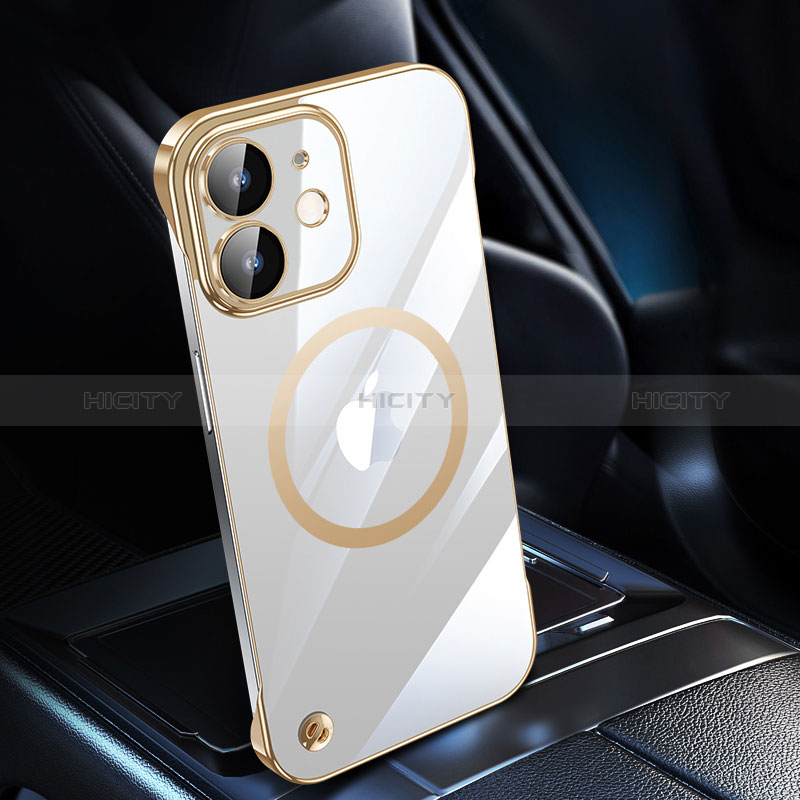 Cover Crystal Trasparente Rigida Cover con Mag-Safe Magnetic QC1 per Apple iPhone 12 Oro