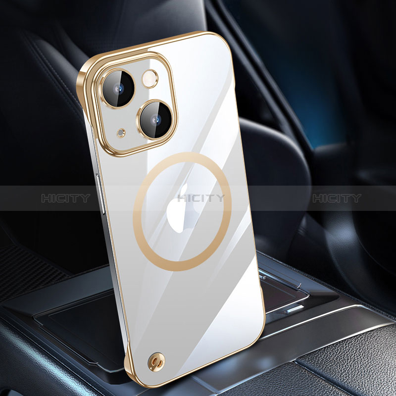 Cover Crystal Trasparente Rigida Cover con Mag-Safe Magnetic QC1 per Apple iPhone 14 Oro