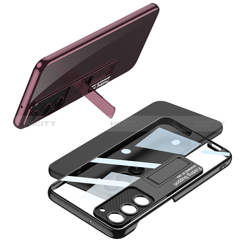 Cover Crystal Trasparente Rigida Cover con Supporto AC1 per Samsung Galaxy S21 5G