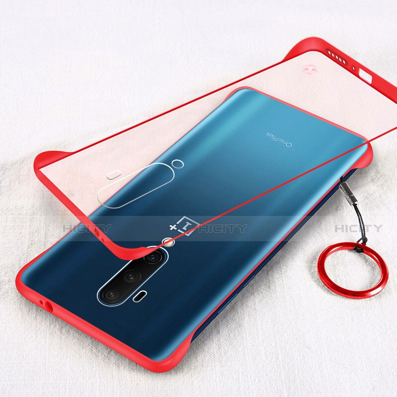 Cover Crystal Trasparente Rigida Cover H01 per OnePlus 7T Pro 5G Rosso