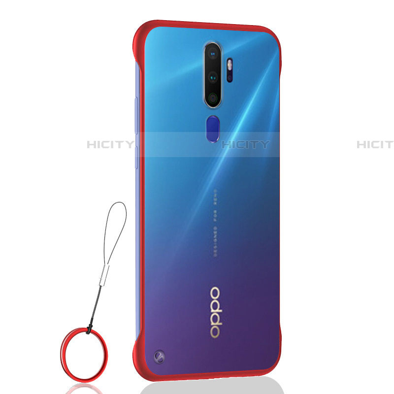 Cover Crystal Trasparente Rigida Cover H01 per Oppo A11 Rosso