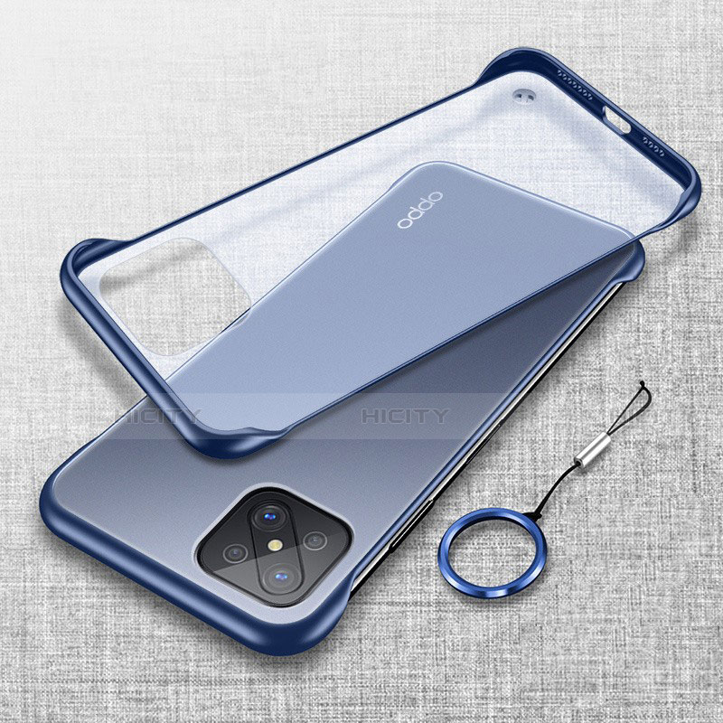 Cover Crystal Trasparente Rigida Cover H01 per Oppo A92s 5G Blu