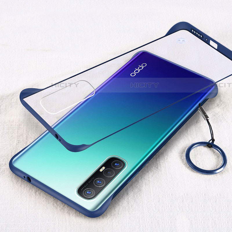 Cover Crystal Trasparente Rigida Cover H01 per Oppo Reno3 Pro Blu