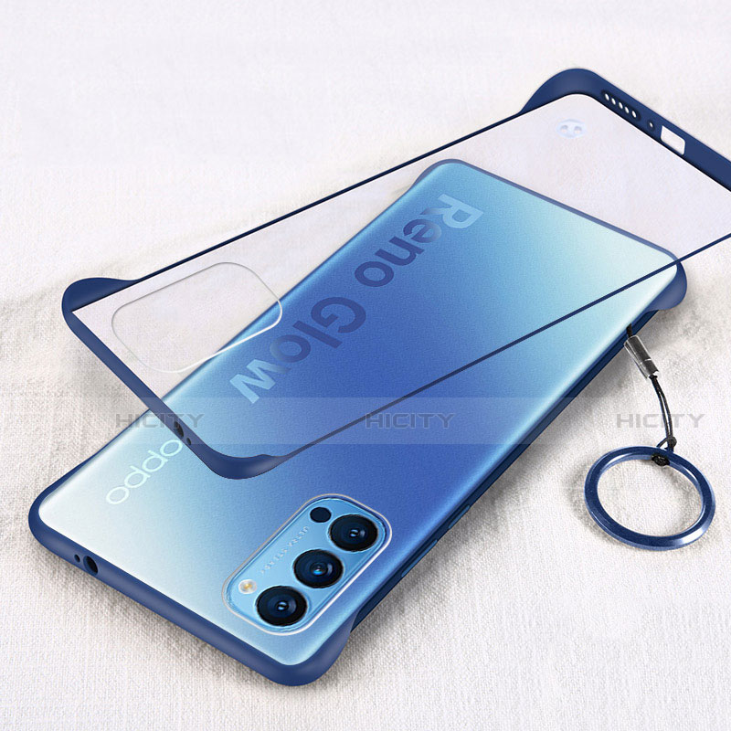 Cover Crystal Trasparente Rigida Cover H01 per Oppo Reno4 5G Blu