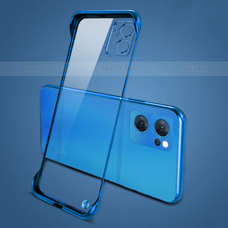 Cover Crystal Trasparente Rigida Cover H01 per Oppo Reno7 SE 5G Blu