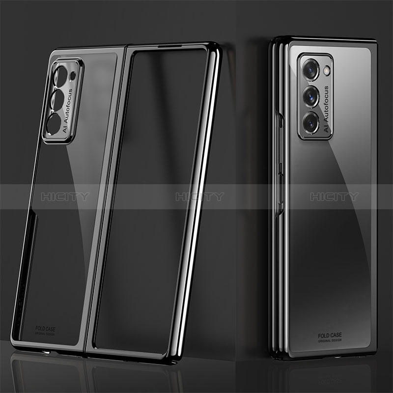 Cover Crystal Trasparente Rigida Cover H01 per Samsung Galaxy Z Fold2 5G Nero