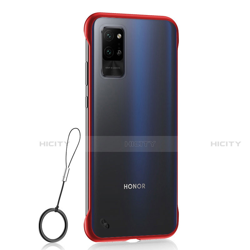 Cover Crystal Trasparente Rigida Cover H02 per Huawei Honor Play4 Pro 5G Rosso