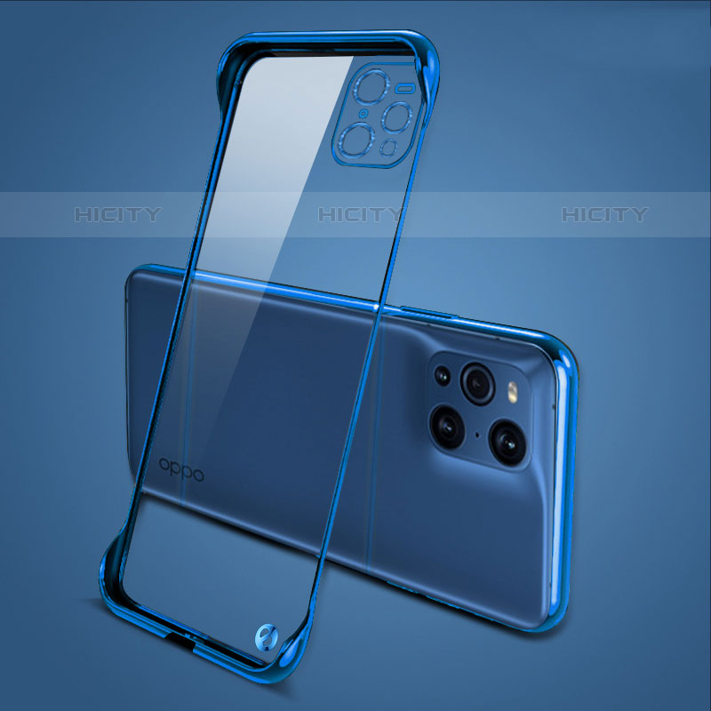 Cover Crystal Trasparente Rigida Cover H02 per Oppo Find X3 Pro 5G Blu