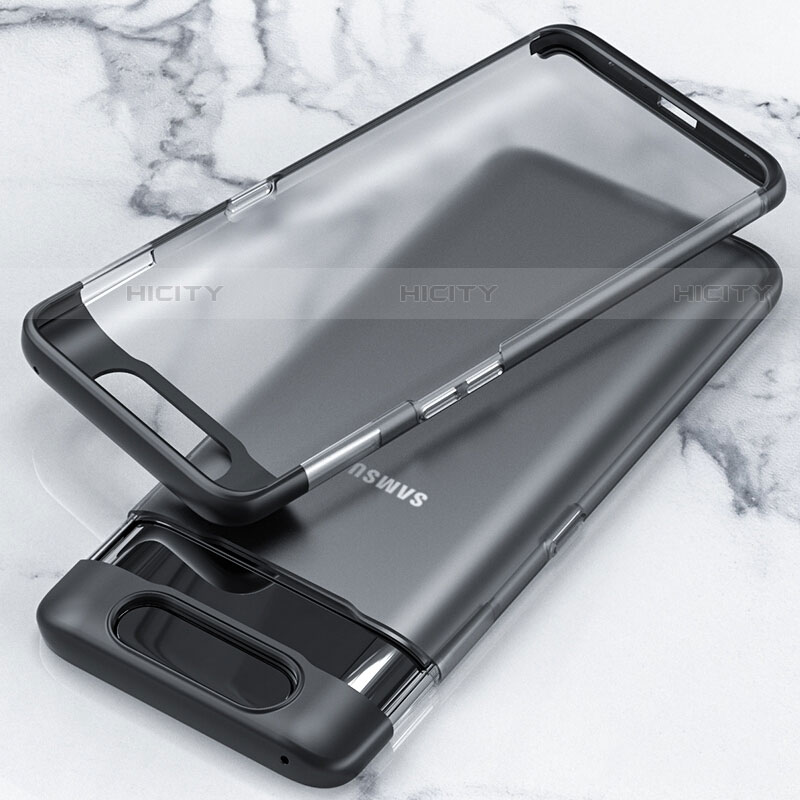 Cover Crystal Trasparente Rigida Cover H02 per Samsung Galaxy A80 Nero