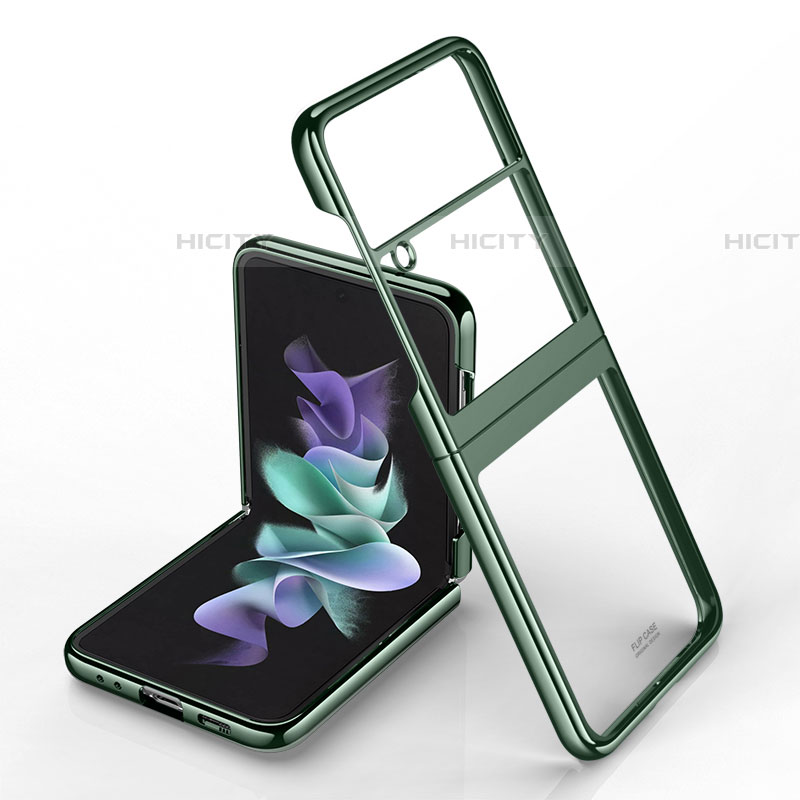 Cover Crystal Trasparente Rigida Cover H02 per Samsung Galaxy Z Flip4 5G Verde