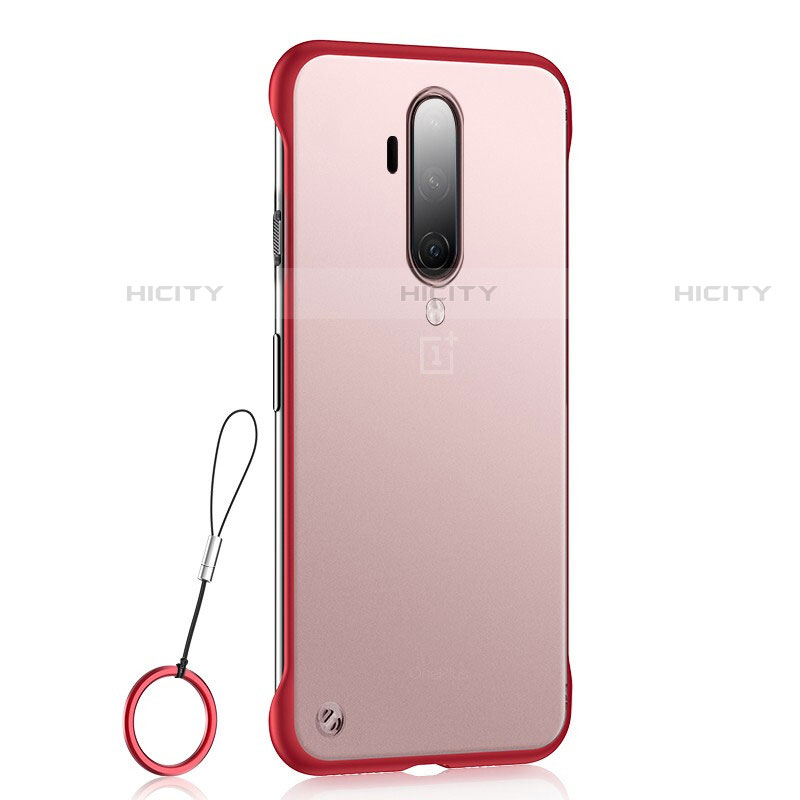 Cover Crystal Trasparente Rigida Cover H03 per OnePlus 7T Pro Rosso