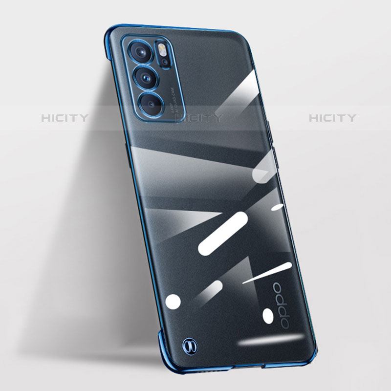 Cover Crystal Trasparente Rigida Cover H03 per Oppo Reno6 Pro 5G India Blu