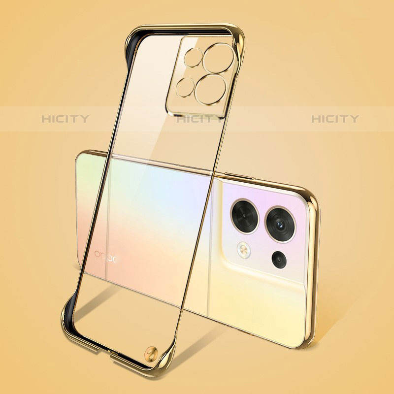 Cover Crystal Trasparente Rigida Cover H03 per Oppo Reno8 5G Oro