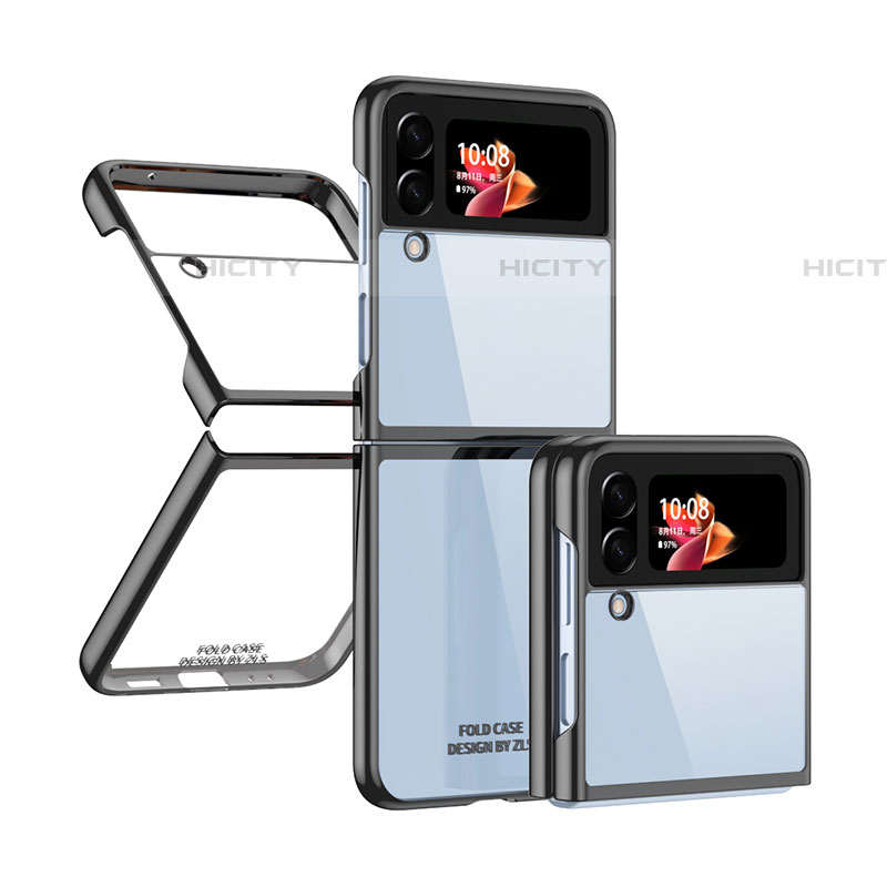 Cover Crystal Trasparente Rigida Cover H03 per Samsung Galaxy Z Flip4 5G Nero