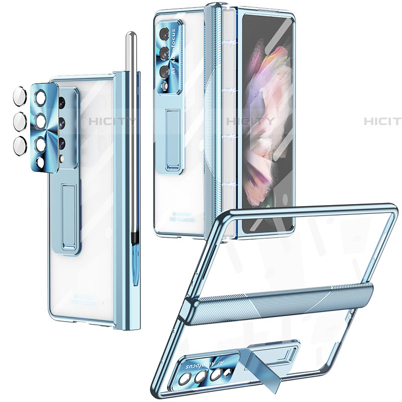 Cover Crystal Trasparente Rigida Cover H05 per Samsung Galaxy Z Fold4 5G Blu
