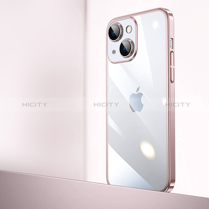 Cover Crystal Trasparente Rigida Cover QC2 per Apple iPhone 14 Plus Oro Rosa