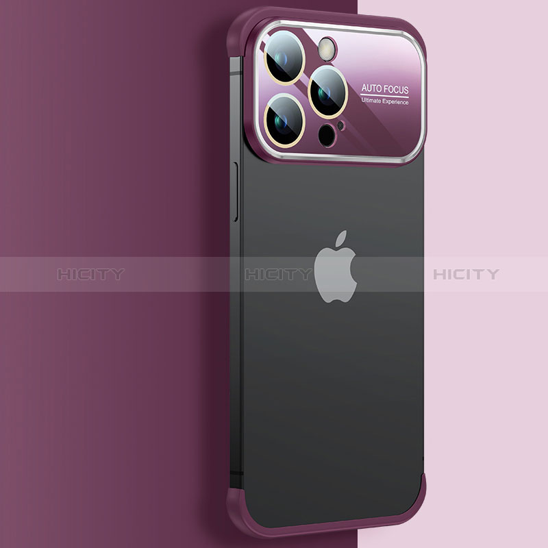 Cover Crystal Trasparente Rigida Cover QC4 per Apple iPhone 14 Pro Max Rosso Rosa