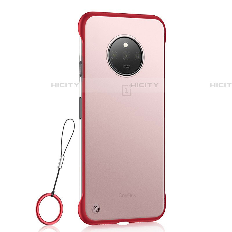 Cover Crystal Trasparente Rigida Cover S01 per OnePlus 7T Rosso