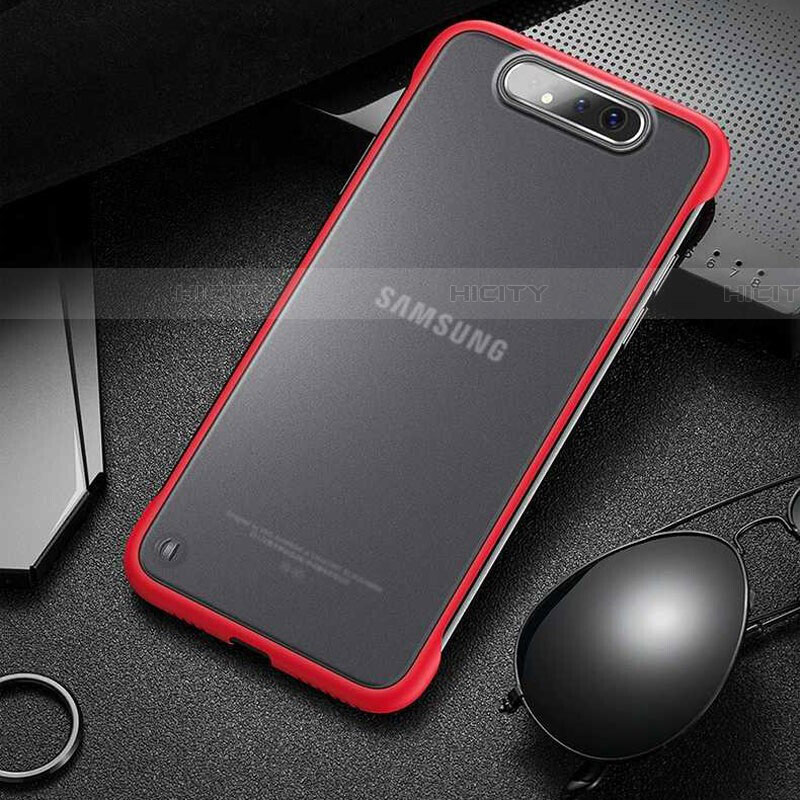Cover Crystal Trasparente Rigida Cover S02 per Samsung Galaxy A80 Rosso