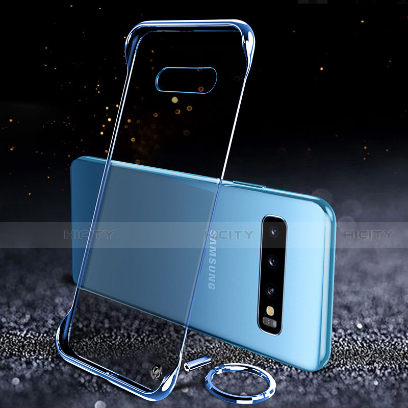 Cover Crystal Trasparente Rigida Cover S03 per Samsung Galaxy S10 Blu