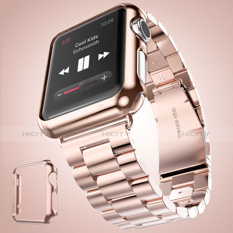 Cover Lusso Alluminio Laterale per Apple iWatch 3 42mm Rosa