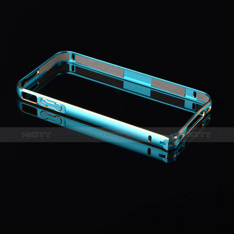 Cover Lusso Laterale Alluminio per Apple iPhone 4S Cielo Blu