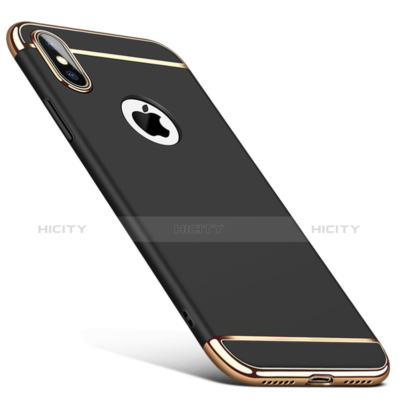 Cover Lusso Metallo Laterale e Plastica C01 per Apple iPhone X Nero