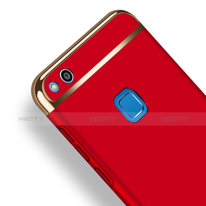 Cover Lusso Metallo Laterale e Plastica con Anello Supporto per Huawei Nova Lite Rosso