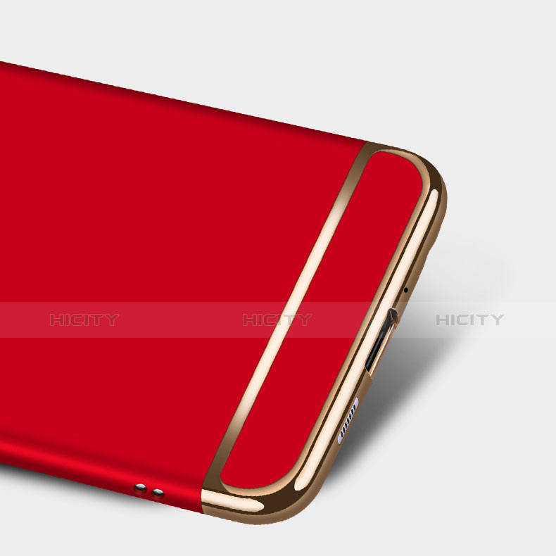 Cover Lusso Metallo Laterale e Plastica con Anello Supporto per Huawei P9 Lite (2017) Rosso