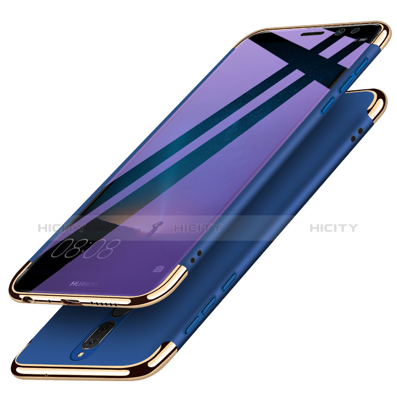 Cover Lusso Metallo Laterale e Plastica con Anello Supporto per Huawei Rhone Blu