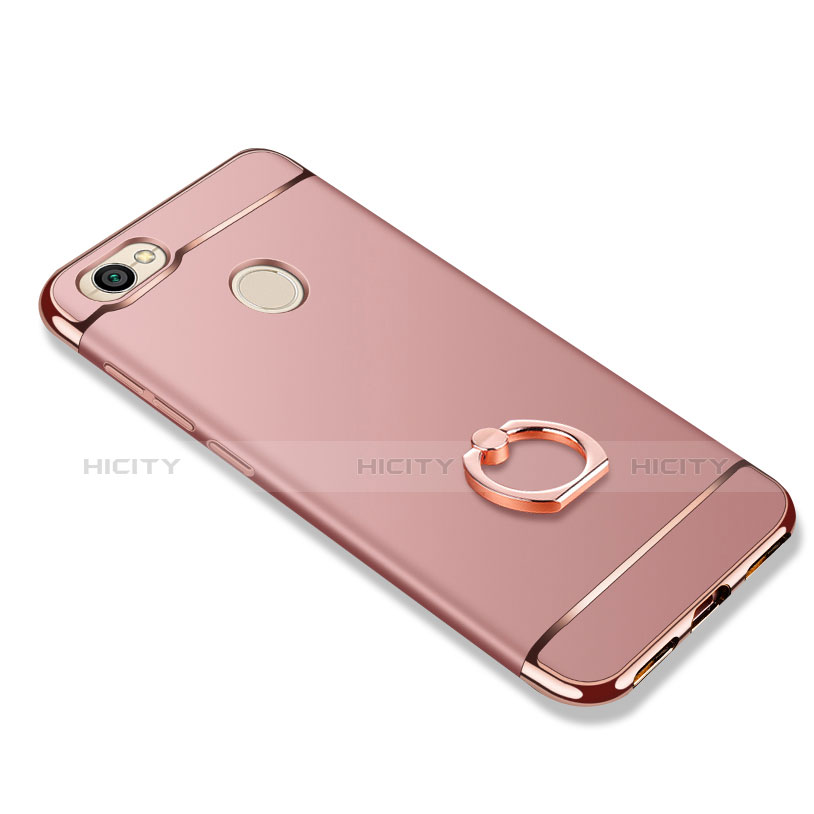 Cover Lusso Metallo Laterale e Plastica con Anello Supporto per Xiaomi Redmi Note 5A High Edition Oro Rosa